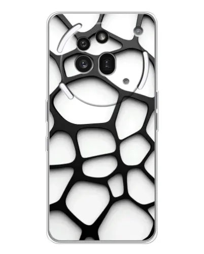 Чехол для Nothing Phone (3a) Pro с картинкой «Белая объемная сетка» Чехол для Nothing Phone (3a) Pro с картинкой «Белая объемная сетка»