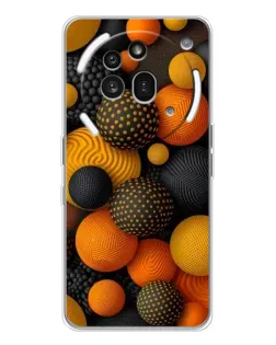 Чехол для Nothing Phone (3a) Pro с картинкой «Объемные оранжевые сферы»