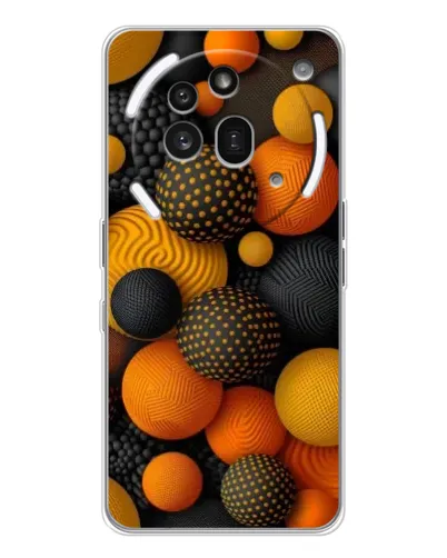Чехол для Nothing Phone (3a) Pro с картинкой «Объемные оранжевые сферы» Чехол для Nothing Phone (3a) Pro с картинкой «Объемные оранжевые сферы»