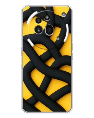 Чехол для Nothing Phone (3a) Pro с картинкой «Черное желтое переплетение» Чехол для Nothing Phone (3a) Pro с картинкой «Черное желтое переплетение»