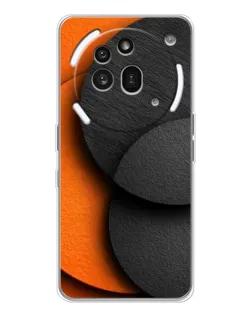 Чехол для Nothing Phone (3a) Pro с картинкой «Геометрия оранжевых кругов»