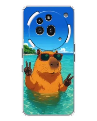 Чехол для Nothing Phone (3a) Pro с картинкой «Морская капибара»