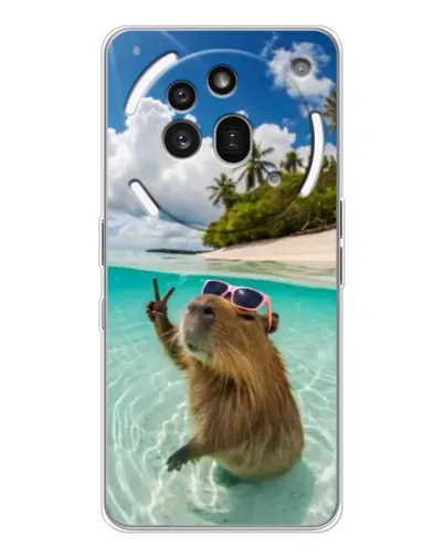 Чехол для Nothing Phone (3a) Pro с картинкой «Капибара на море»