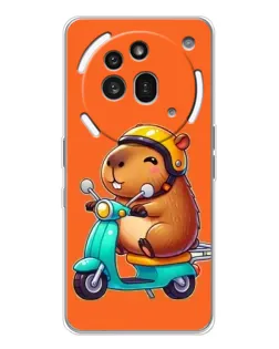 Чехол для Nothing Phone (3a) Pro с картинкой «Капибара на скутере»