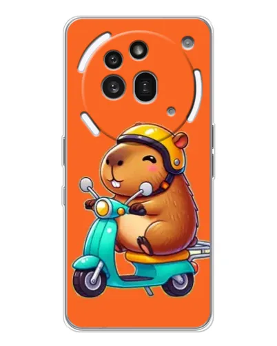 Чехол для Nothing Phone (3a) Pro с картинкой «Капибара на скутере»