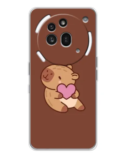 Чехол для Nothing Phone (3a) Pro с картинкой «Капибара с сердцем»