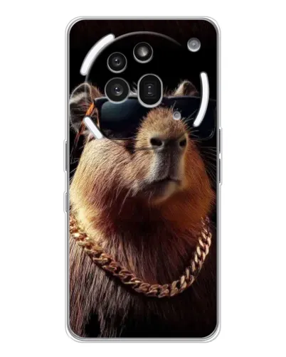 Чехол для Nothing Phone (3a) Pro с картинкой «Капибара золотая цепь»