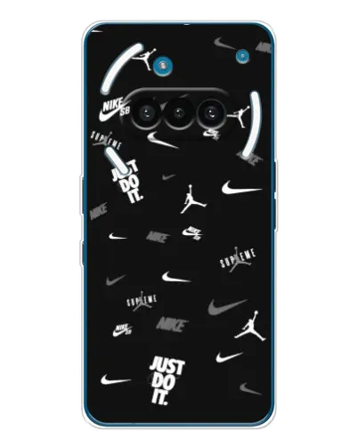 Чехол для Nothing Phone (3a) с картинкой «Nike Black Pattern»
