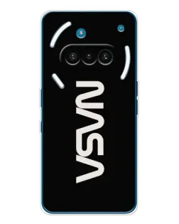 Чехол для Nothing Phone (3a) с картинкой «NASA — вертикальный логотип»