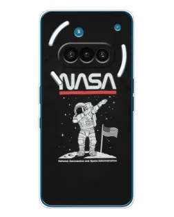 Чехол для Nothing Phone (3a) с картинкой «NASA — шагаем по Луне»