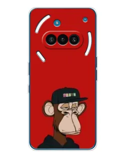 Чехол для Nothing Phone (3a) с картинкой «Bored Ape — красный фон» Чехол для Nothing Phone (3a) с картинкой «Bored Ape — красный фон»