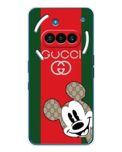 Чехол для Nothing Phone (3a) с картинкой «Gucci — полосы и Микки»