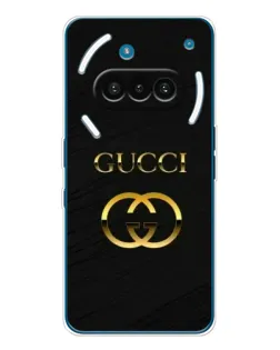 Чехол для Nothing Phone (3a) с картинкой «Золотой логотип Gucci»