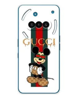 Чехол для Nothing Phone (3a) с картинкой «Микки Маус Gucci — полосы»