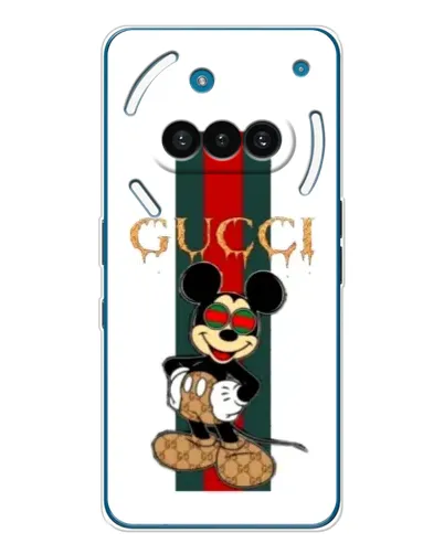 Чехол для Nothing Phone (3a) с картинкой «Микки Маус Gucci — полосы»