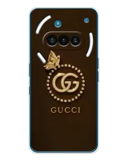 Чехол для Nothing Phone (3a) с картинкой «Gucci — золотая бабочка»