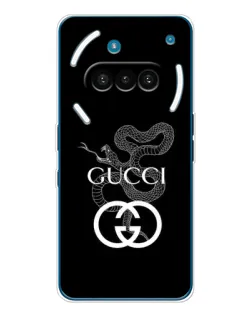 Чехол для Nothing Phone (3a) с картинкой «Gucci — серебряная змея»