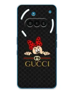 Чехол для Nothing Phone (3a) с картинкой «Минни Маус Gucci — черный»