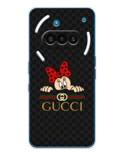 Чехол для Nothing Phone (3a) с картинкой «Минни Маус Gucci — черный»