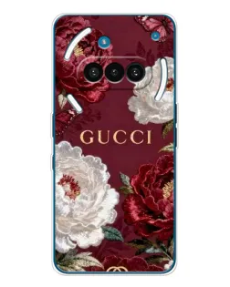 Чехол для Nothing Phone (3a) с картинкой «Gucci — бордовые розы» Чехол для Nothing Phone (3a) с картинкой «Gucci — бордовые розы»