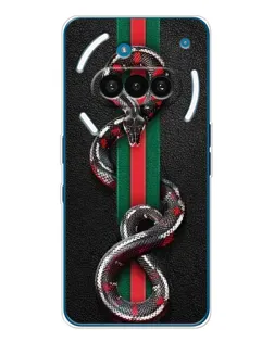 Чехол для Nothing Phone (3a) с картинкой «Gucci — змея на полосе» Чехол для Nothing Phone (3a) с картинкой «Gucci — змея на полосе»