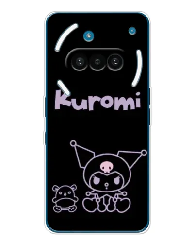 Чехол для Nothing Phone (3a) с картинкой «Kuromi — черный минимализм»