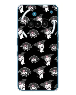 Чехол для Nothing Phone (3a) с картинкой «Черный паттерн Kuromi»