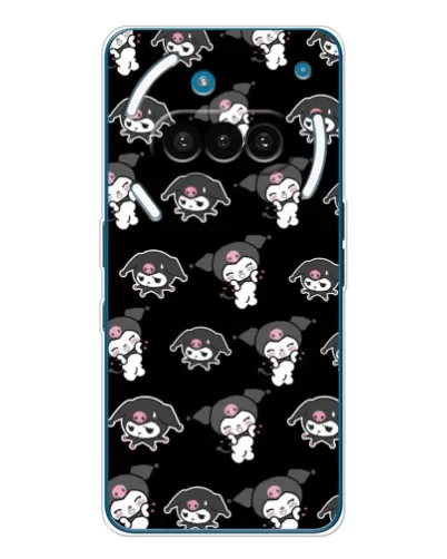 Чехол для Nothing Phone (3a) с картинкой «Черный паттерн Kuromi»