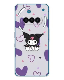Чехол для Nothing Phone (3a) с картинкой «Kuromi и лавандовые сердца»