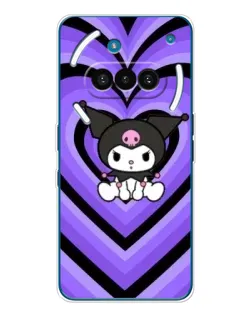 Чехол для Nothing Phone (3a) с картинкой «Kuromi и фиолетовые сердца»