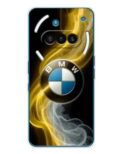 Чехол для Nothing Phone (3a) с картинкой «Золотистый дым BMW»