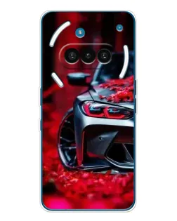 Чехол для Nothing Phone (3a) с картинкой «Спортивная BMW и цветы»