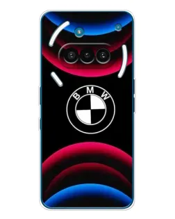 Чехол для Nothing Phone (3a) с картинкой «Логотип BMW и неоновые дуги»
