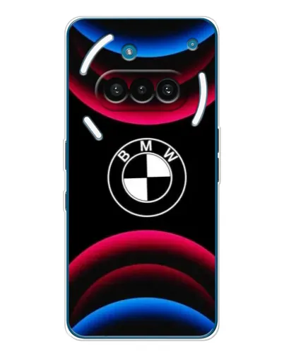 Чехол для Nothing Phone (3a) с картинкой «Логотип BMW и неоновые дуги»