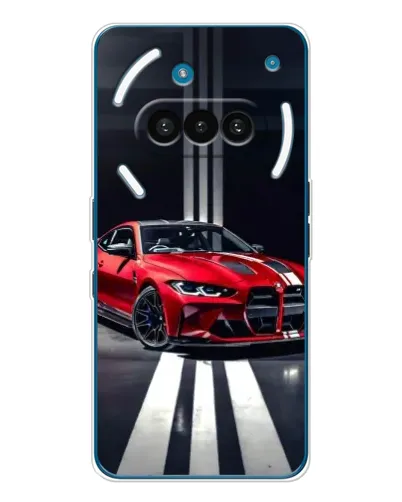 Чехол для Nothing Phone (3a) с картинкой «Красная BMW на дороге»