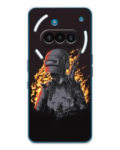 Чехол для Nothing Phone (3a) с картинкой «PUBG — огненный силуэт»