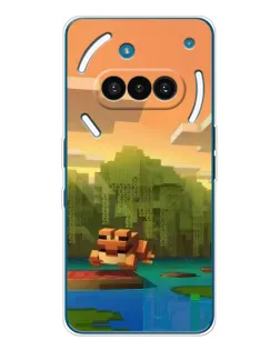 Чохол для Nothing Phone (3a) з картинкою «Майнкрафт захід сонця»