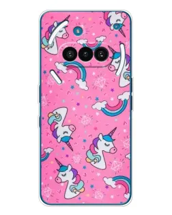 Чехол для Nothing Phone (3a) с картинкой «Unicorn паттерн розовый» Чехол для Nothing Phone (3a) с картинкой «Unicorn паттерн розовый»