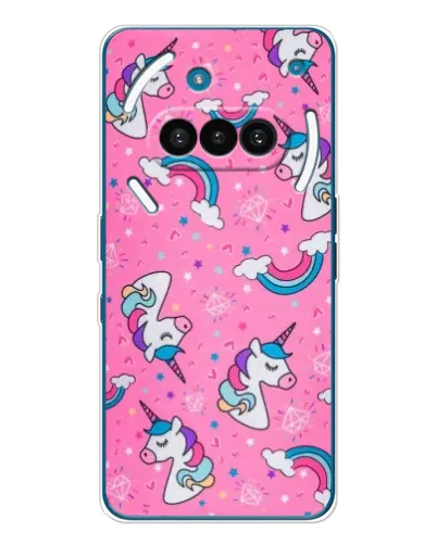 Чехол для Nothing Phone (3a) с картинкой «Unicorn паттерн розовый» Чехол для Nothing Phone (3a) с картинкой «Unicorn паттерн розовый»