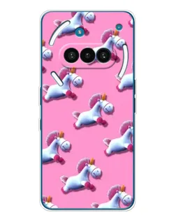 Чехол для Nothing Phone (3a) с картинкой «Единороги на розовом» Чехол для Nothing Phone (3a) с картинкой «Единороги на розовом»