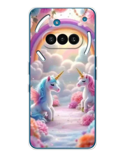 Чехол для Nothing Phone (3a) с картинкой «Радуга и единороги» Чехол для Nothing Phone (3a) с картинкой «Радуга и единороги»