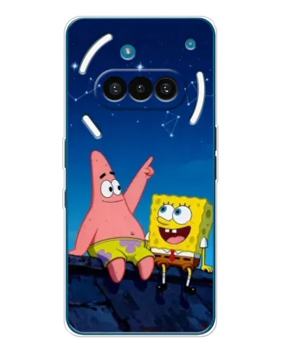 Чехол для Nothing Phone (3a) с картинкой «Губка Боб и Патрик ночью» Чехол для Nothing Phone (3a) с картинкой «Губка Боб и Патрик ночью»