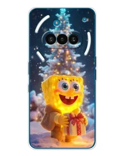 Чехол для Nothing Phone (3a) с картинкой «Рождественский Спанч Боб»