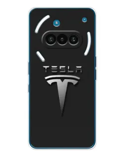 Чехол для Nothing Phone (3a) с картинкой «Стальной логотип Tesla» Чехол для Nothing Phone (3a) с картинкой «Стальной логотип Tesla»