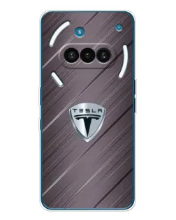 Чехол для Nothing Phone (3a) с картинкой «Металлическая текстура Tesla» Чехол для Nothing Phone (3a) с картинкой «Металлическая текстура Tesla»