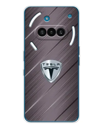 Чехол для Nothing Phone (3a) с картинкой «Металлическая текстура Tesla» Чехол для Nothing Phone (3a) с картинкой «Металлическая текстура Tesla»