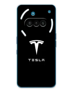 Чехол для Nothing Phone (3a) с картинкой «Tesla White Logo» Чехол для Nothing Phone (3a) с картинкой «Tesla White Logo»