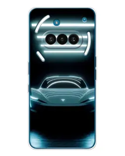 Чехол для Nothing Phone (3a) с картинкой «Tesla в неоне» Чехол для Nothing Phone (3a) с картинкой «Tesla в неоне»