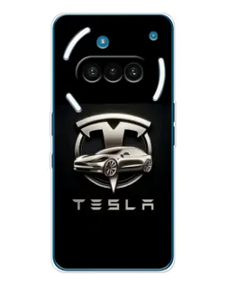 Чехол для Nothing Phone (3a) с картинкой «Tesla — серебристое авто» Чехол для Nothing Phone (3a) с картинкой «Tesla — серебристое авто»