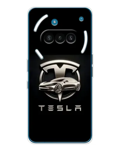 Чехол для Nothing Phone (3a) с картинкой «Tesla — серебристое авто» Чехол для Nothing Phone (3a) с картинкой «Tesla — серебристое авто»